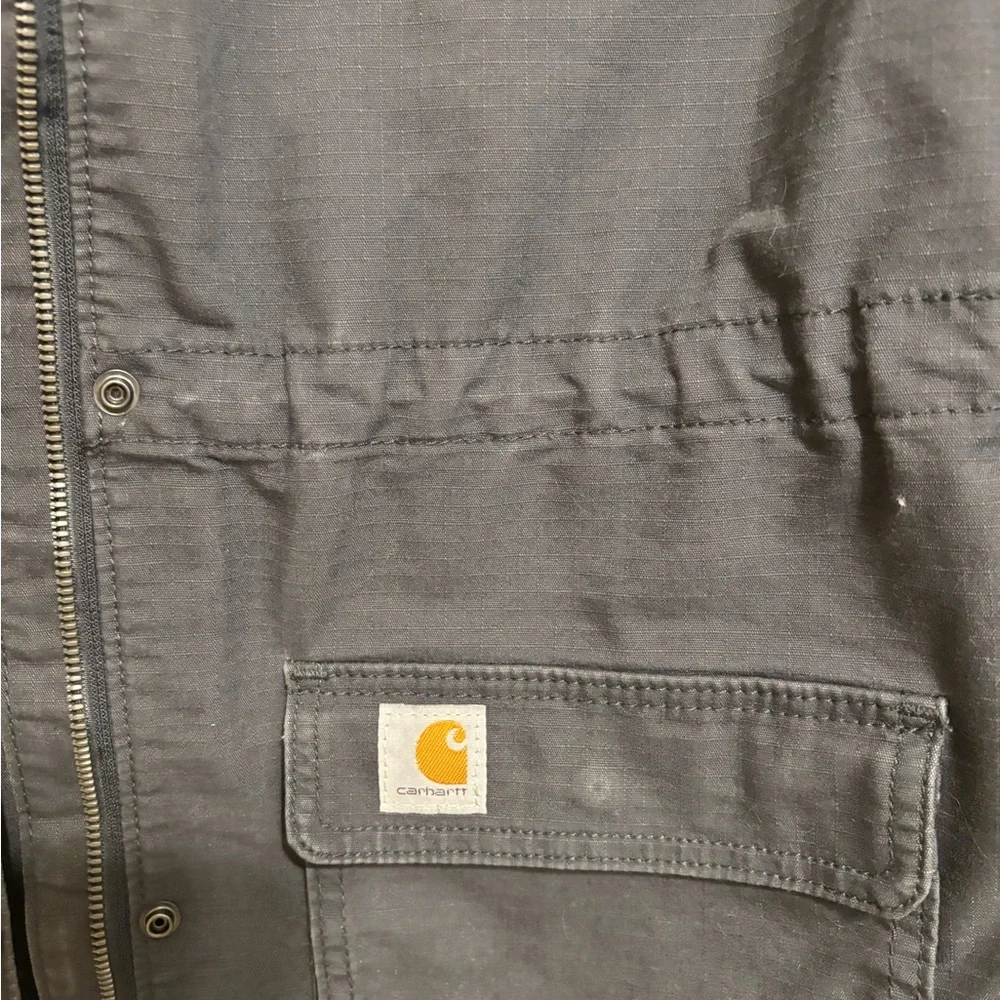 Carhartt Women Gray Utility Field Jacket Snap Zip Lightweight M 8/10 - Picture 9 of 10